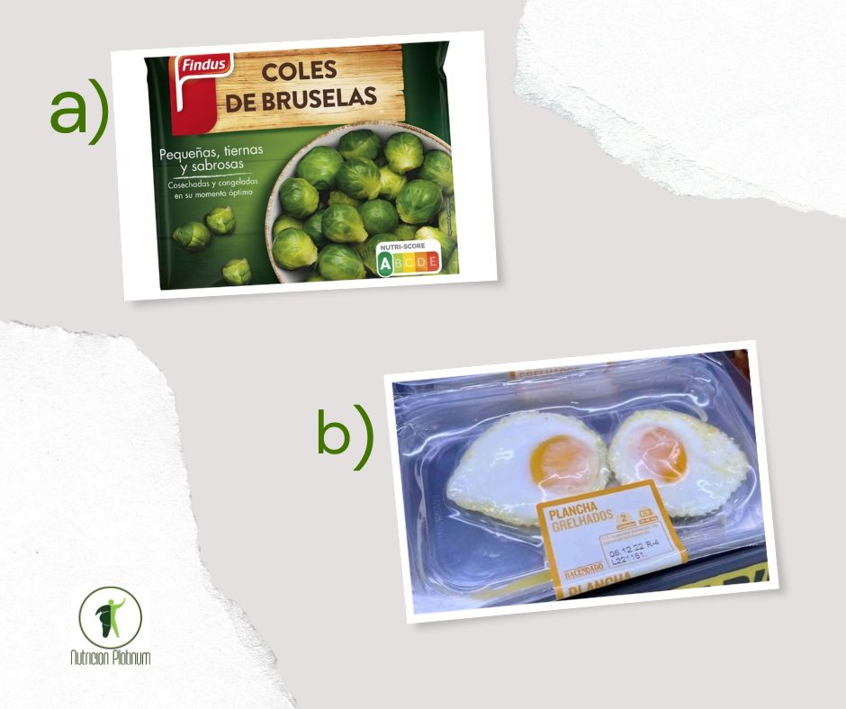 Coles de bruselas con huevos plancha.